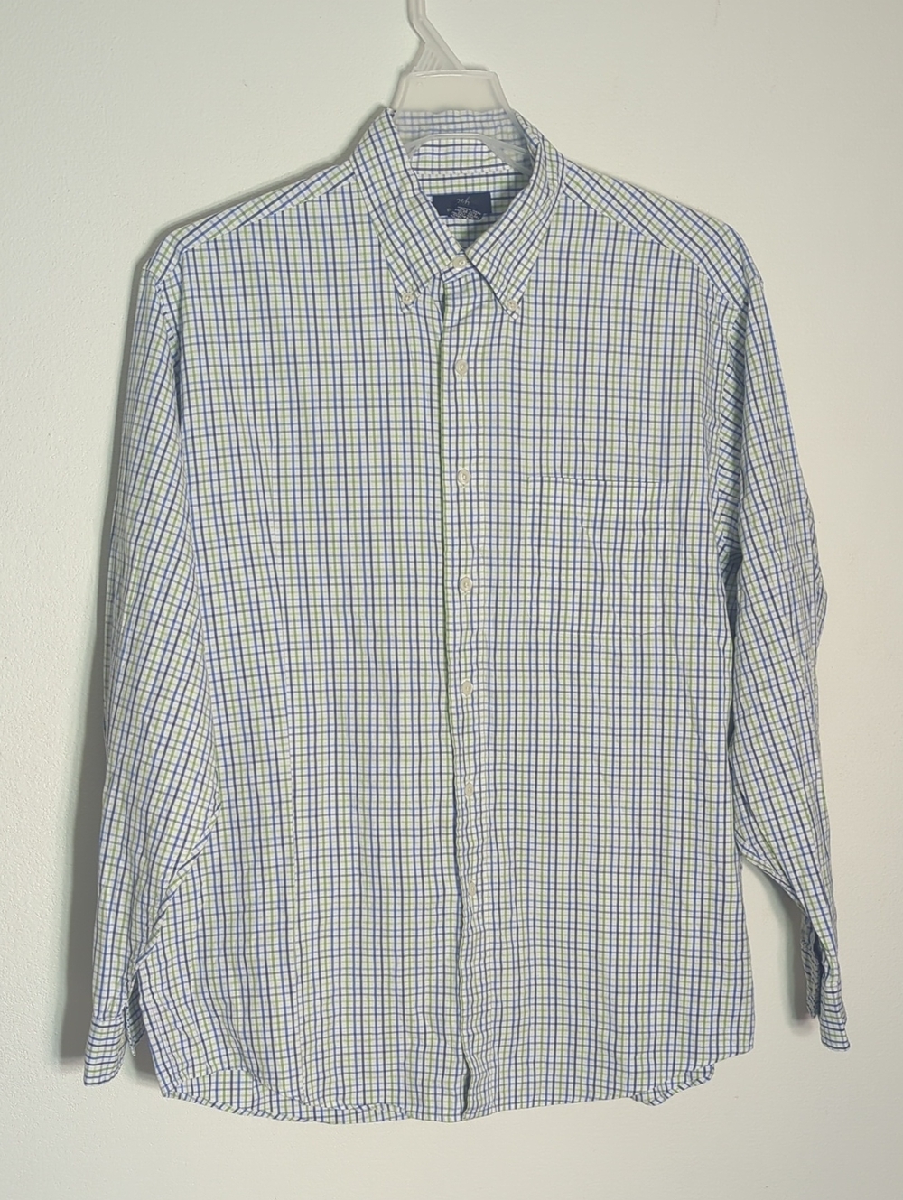Brooks Brothers Men's Dress Shirt Plaid 100% Cotton Hong Kong Quiet Luxury Large